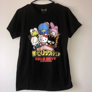 My Hero Academia Hello Kitty and Friends Small Black T-shirt
